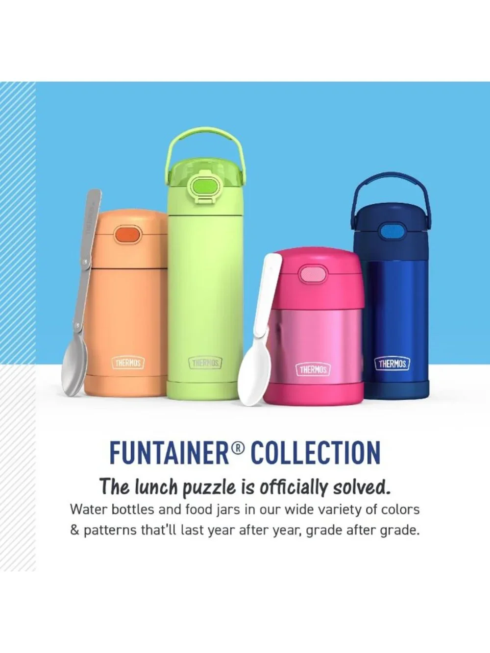 12oz Insulated Water Bottle with Straw - Kids' Travel Flask, Blue/Green